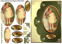 Flower Girl Scaloped, Green Qs