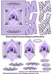 Purple Pansy Mum Card
