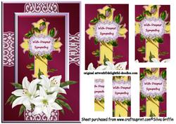 Vintage Cross with Lilies Pyramid