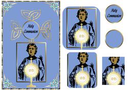 Holy Communion Boy Card with Celtic Cross Qs