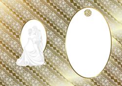 White Lace on Gold with a Couple Dancing Is