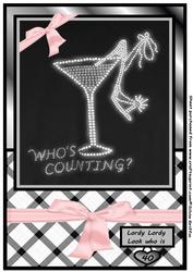 Ladies Heel Shoe in a Martini Glass 40th Birthday A4