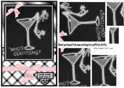 Ladies Heel Shoe in a Martini Glass Birthday Card Pyramid