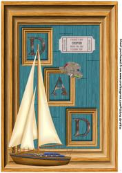 Sale Boat in a Wooden Frame for Dad A4