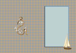 Blue Plaid with a Sail Boat and Anker Is