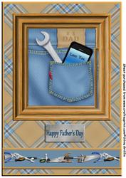 Jeans Pocket with Tools and Cell Phone for Dad A4