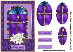 Stained Glass Window with a Cross with Lilly's Qs
