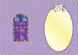 Stained Glass with Cross Is