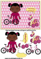 Multicultural Little Girl with Bike Sbs