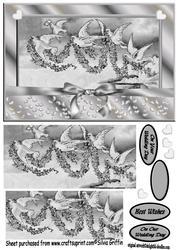 Silver Doves with Flower Garlands Qs