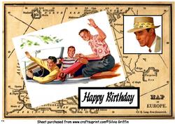 Males in a Car Wishing You Happy Birthday A4