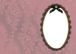 Auburn Damask with Black Lace Is