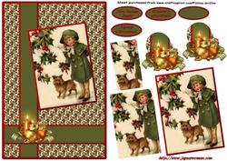 Vintage Girl with Dog Qs