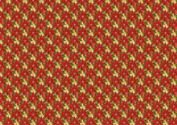 Red Poinsettia Horizontal on Gold Bg