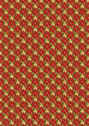 Red Poinsettia on Gold Bg