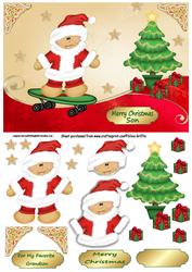 Gingerbread Santa on a Skate Board Sbs
