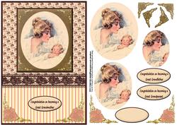 Vintage Mother with Baby in Peach Qs