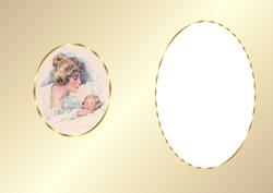 Vintage Mother and Child in Gold Is