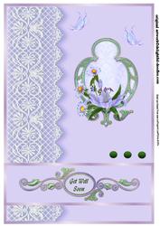 Lilac Flower with Lace A4