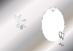 Silver Wedding with Dove Holding Rings Is