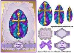 Stained Glass Cross for Easter / First Communion