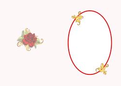 Red Rose and Gold Swirls Is