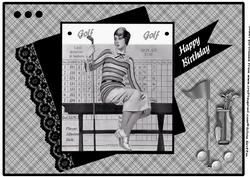 Vintage Lady -ready for Golf A4