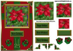 Red Poinsettia Stained Glass Qs