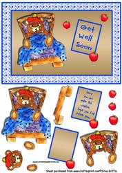 Sick Teddy Bear in Bed Sbs