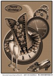 Steampunk Corset with Champagne Glasses A4