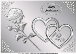 Silver Rose and Double Heart A4