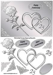 Silver Rose and Double Heart Qs