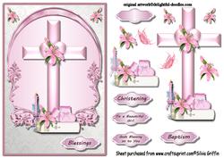 Pink Cross with Pink Lily Qs