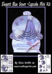 Elegant Blue Gown - Cup Cake Mini Kit