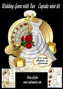 Wedding Gown with Fan Cupcake Mini Kit