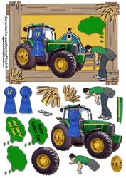 Giant Tractor in Wooden Frame Qs