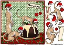 Meercat Christmas Pudding 8x8