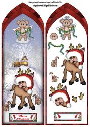 Fancy Arch Reindeer with Santa Hat Dl