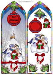 Fancy Arch Snowmen Famly Christmas Dl
