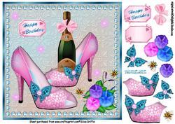 Pink Shoes with Champage Sbs
