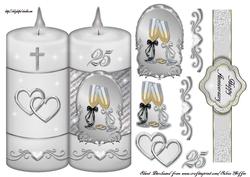Silver Anniversary Candle