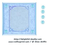 Blue Fancy Frame with Flowers Is