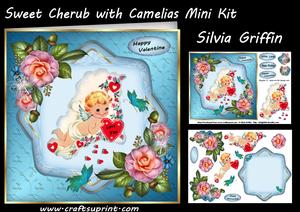 Sweet Cherub with Camellias Mk