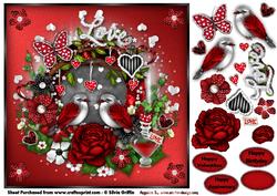 Sweet Bird Love in Red Qs