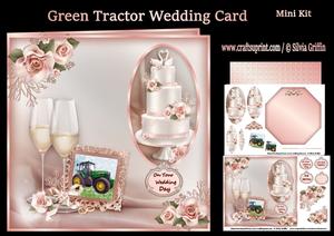 Green Tractor Wedding Card Mk