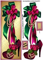 Stunning Bow with Pink Stiletto and Pearls Dl