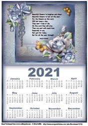 Blue roses Calendar 2021