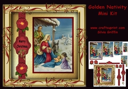 Gold Framed Nativity Pyramid MK