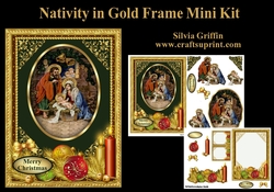 Nativity in Gold Frame Decoupage Mini Kit