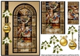 Golden Stained Glass Nativity